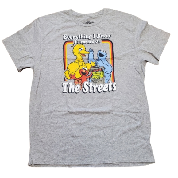 SEASAME STREET ☆ HEATHER GRAY ☆ 100% COTTON GRAPHIC TEE ☆ XXL ☆ NWOT - Picture 2 of 7